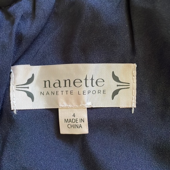 Nanette Lepore Lace Asymmetric One-Shoulder Cocktail Dress Navy Size 4 - Picture 9 of 9